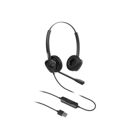HT302-U auricular y casco Auriculares Alámbrico Diadema Oficina/Centro de llamadas USB tipo A Negro