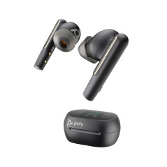Intrauriculares Poly Voyager Free 60+ UC M color Negro Carbono +Adaptador USB-C BT700 +Estuche de carga con pantalla táctil