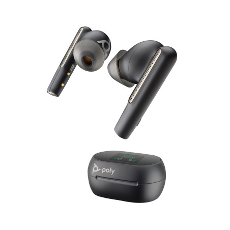 Intrauriculares Poly Voyager Free 60+ UC M color Negro Carbono +Adaptador USB-C BT700 +Estuche de carga con pantalla táctil