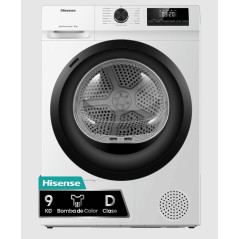 Secadora Hisense DHQE900UWDC, 9kg, D, Bomba calor
