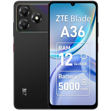 Blade A36 17,1 cm (6.75) SIM doble Android 15 4G USB Tipo C 4 GB 64 GB 5000 mAh Negro