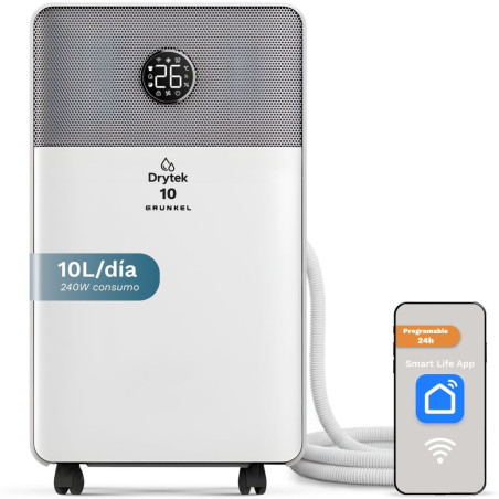 Deshumidificador Grunkel DH10DT, 10L, Wifi