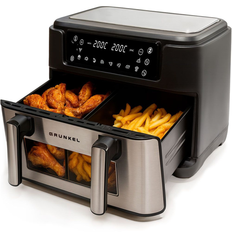 Freidora Airfry Grunkel DUALFLEXIFRYER, 10L, 2800w