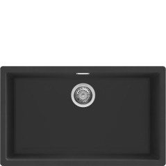 Fregadero Smeg VZP76N, 1C, 70x40x21.5, Gr Negro