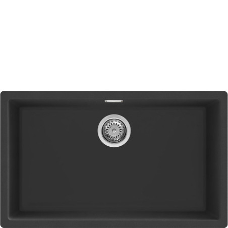 Fregadero Smeg VZP76N, 1C, 70x40x21.5, Gr Negro