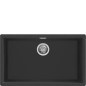 Fregadero Smeg VZP76N, 1C, 70x40x21.5, Gr Negro