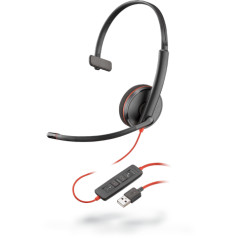 Blackwire C3210 Auriculares Alámbrico Diadema Llamadas/Música USB tipo A Negro, Rojo