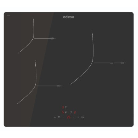 Induccion Edesa EIT6328RA, 3 zonas, borde rodondo