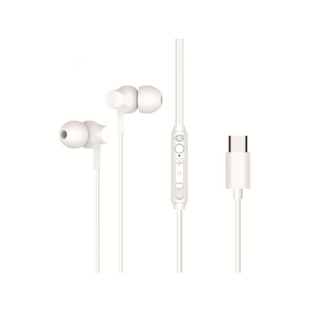 BRENDAN03W auricular y casco Auriculares Alámbrico Dentro de oído Llamadas/Música USB Tipo C Blanco
