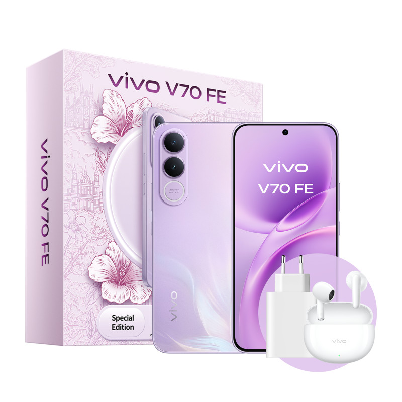 V70 FE + BUD 17,4 cm (6.83) SIM doble Android 16.0 5G USB Tipo C 8 GB 256 GB 7000 mAh Púrpura