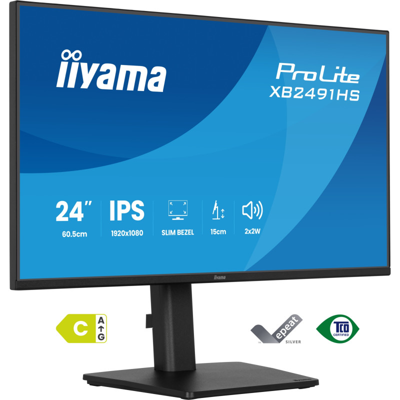 ProLite XB2491HS-B1 pantalla para PC 60,5 cm (23.8) 1920 x 1080 Pixeles Full HD LCD Negro
