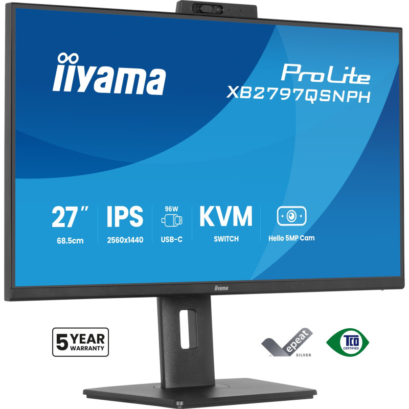 ProLite XB2797QSNPH-B1 27IN IPS LCD 4MS 2560X1440 350CD/M2 HDMI/DP/USB 2 pantalla para PC 68,6 cm (27) 2560 x 1440 Pixeles Quad 