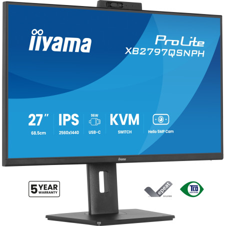 ProLite XB2797QSNPH-B1 27IN IPS LCD 4MS 2560X1440 350CD/M2 HDMI/DP/USB 2 pantalla para PC 68,6 cm (27) 2560 x 1440 Pixeles Quad 