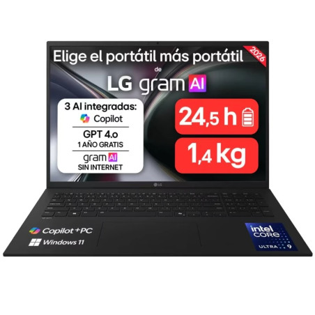 LG Gram 17 U9-228V 32GB LPDDR5X 1TB SSD Windows 11 Home Cargador NO incluído