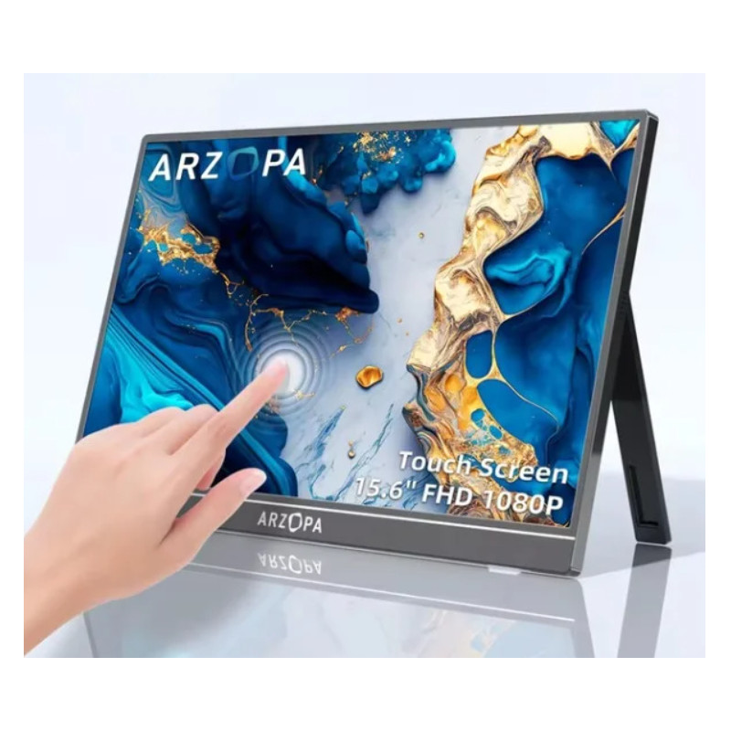 A1T pantalla para PC 39,6 cm (15.6) 1920 x 1080 Pixeles Full HD LCD Pantalla táctil Gris