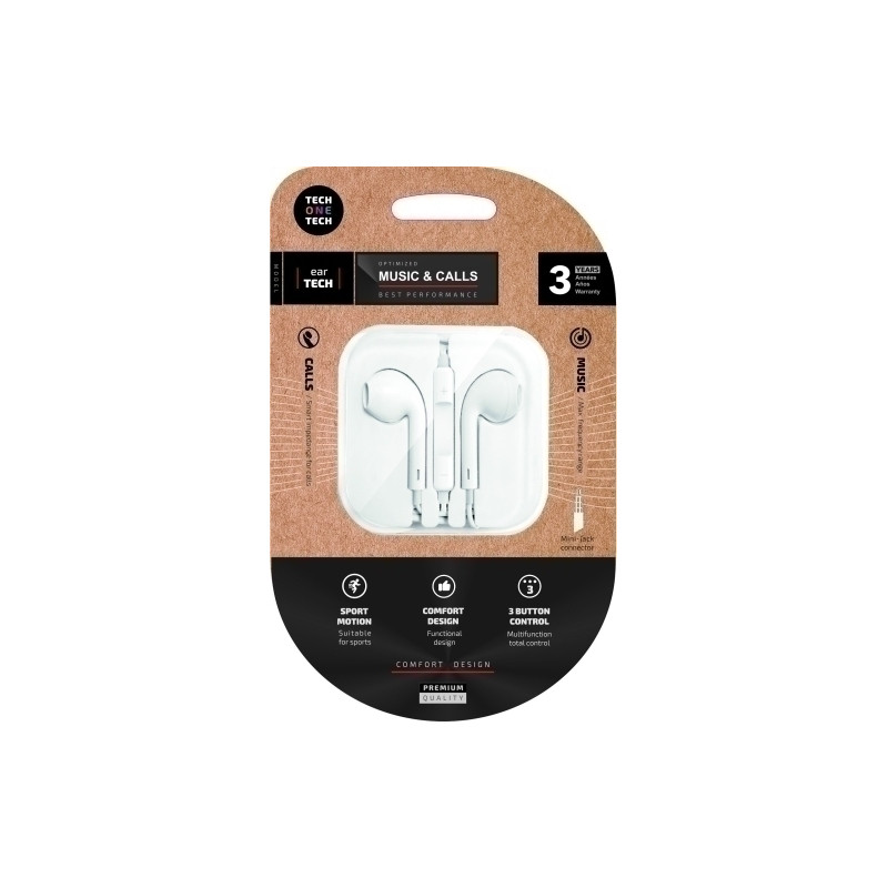 AURICULARES TECHONE BOTON MINI JACK BLAN