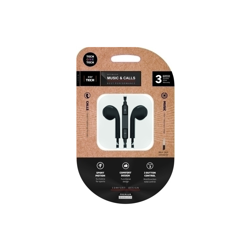 AURICULARES TECHONE BOTON MINI JACK NEGR