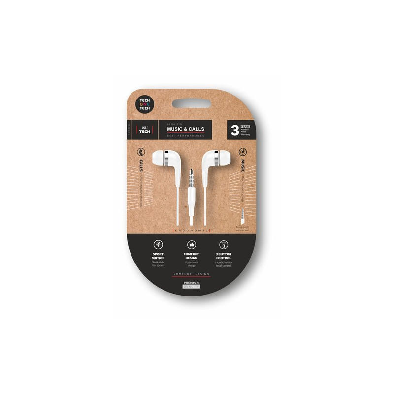 AURICULARES TECHONE BOTON JACK BLANCO