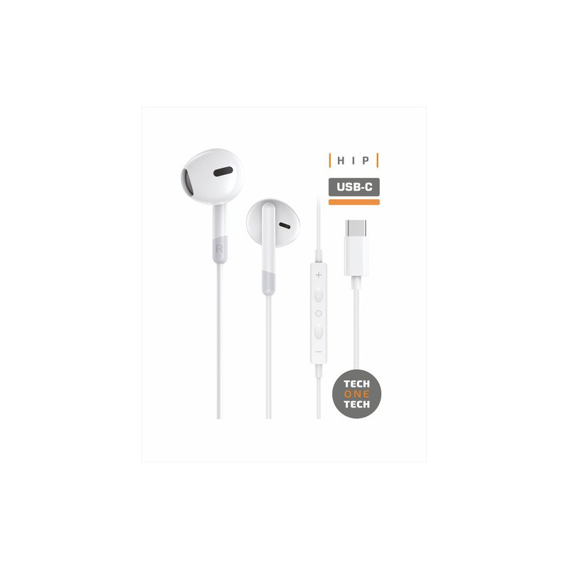 AURICULARES TECHONE BOTON USB-C BLANCO