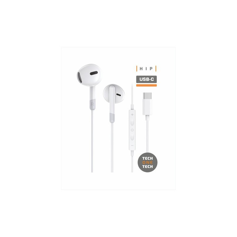 AURICULARES TECHONE BOTON USB-C BLANCO