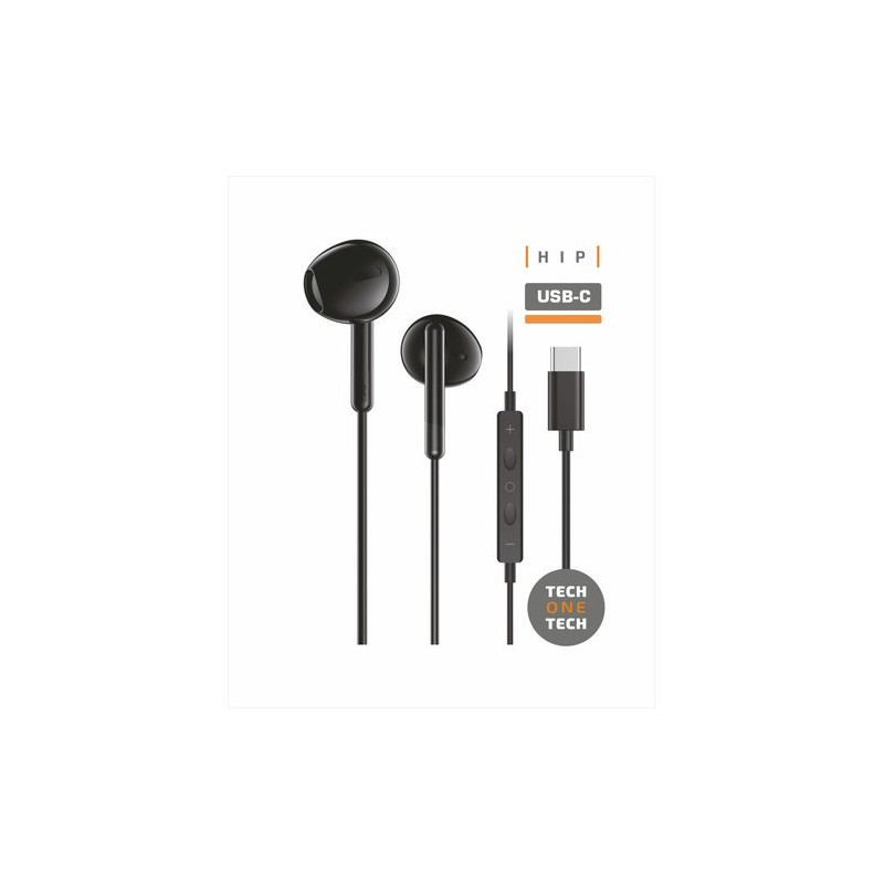 AURICULARES TECHONE BOTON USB-C NEGRO