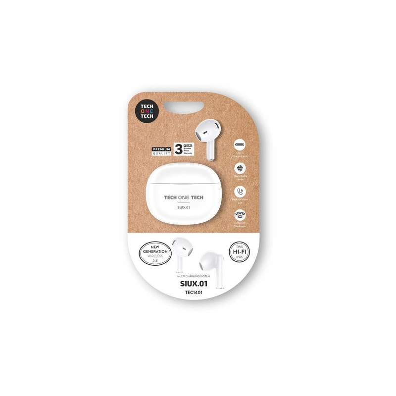 AURICULARES TECHONE SIUX.01 BLUET. BLANC