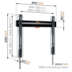 Soporte TV pared fijo Vogels, 32\"- 77\" 50KG CONFOR