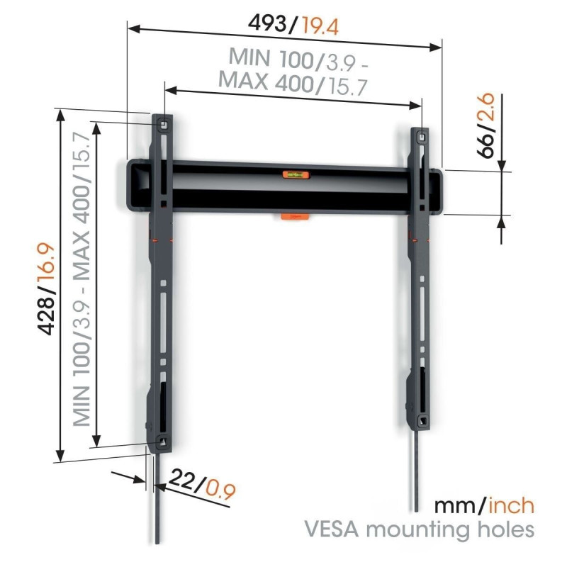 Soporte TV pared fijo Vogels, 32\"- 77\" 50KG CONFOR