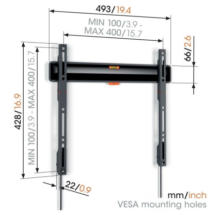Soporte TV pared fijo Vogels, 32\"- 77\" 50KG CONFOR