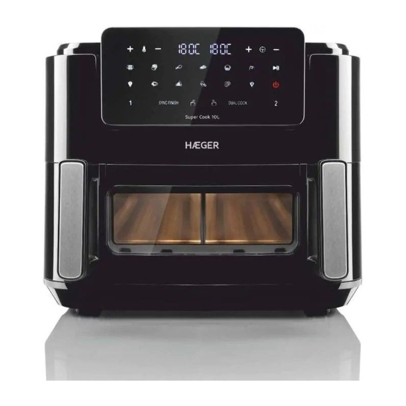 Freidora airfry Haeger AFD10010B, 5+5L, 2600w, 10