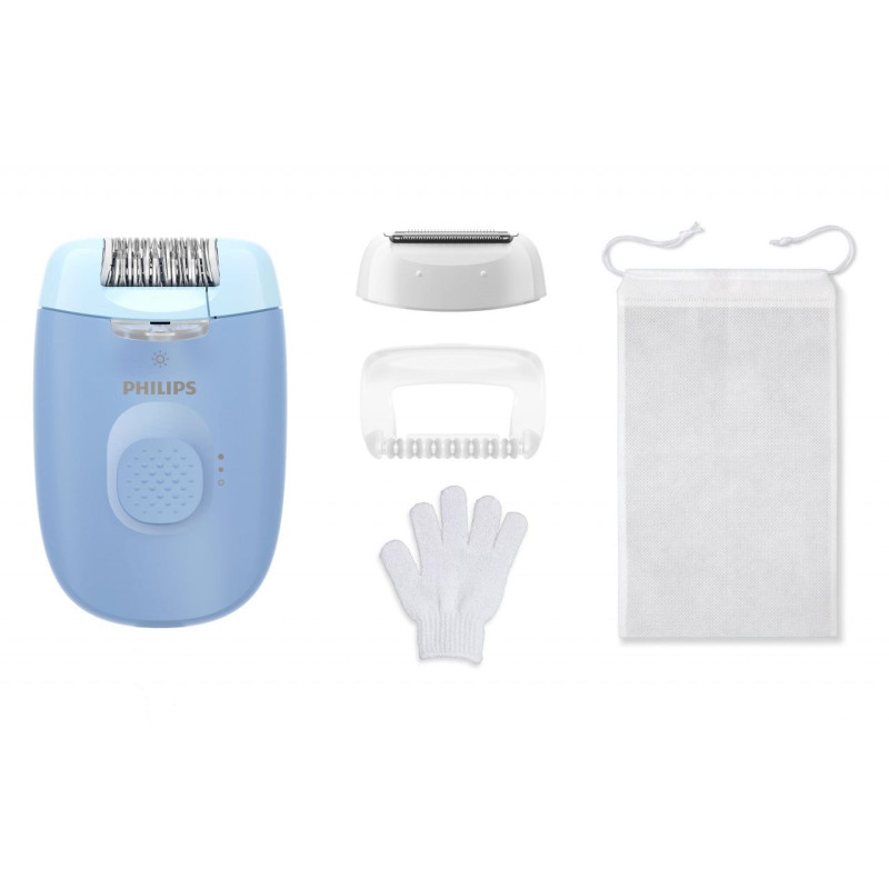 Depiladora Philips BRE24700, 4000, azul