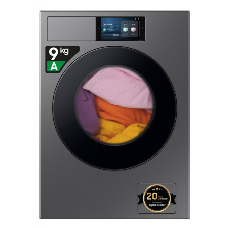 Lavadora Samsung WF90F09C4SU3, 9kg, 1400rpm, Inox