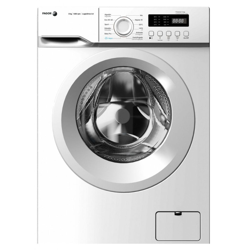 Lavadora Fagor 3FE8712, 9kg, 1200rpm, A, Blanca