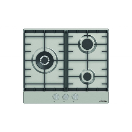 Encimera Edesa EGX6031TITRCIB, 3 fuegos, gas, inox