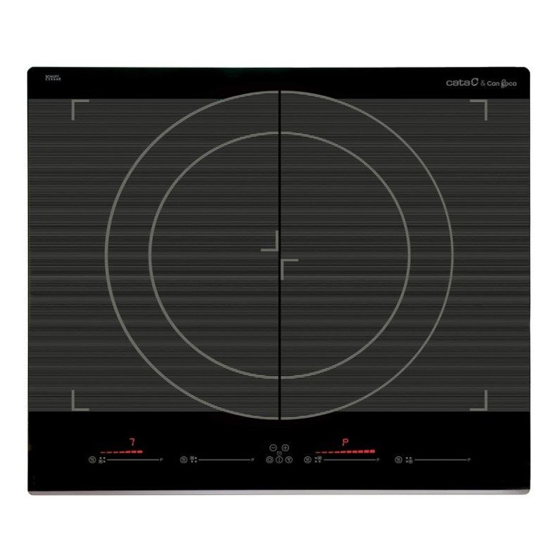 Inducción Cata GIGA600BK, 2 zonas Flex, 7,4Kw, neg