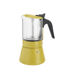 Cafetera Inoxibar BOROSILICATO  4 TZAS MOSTAZA