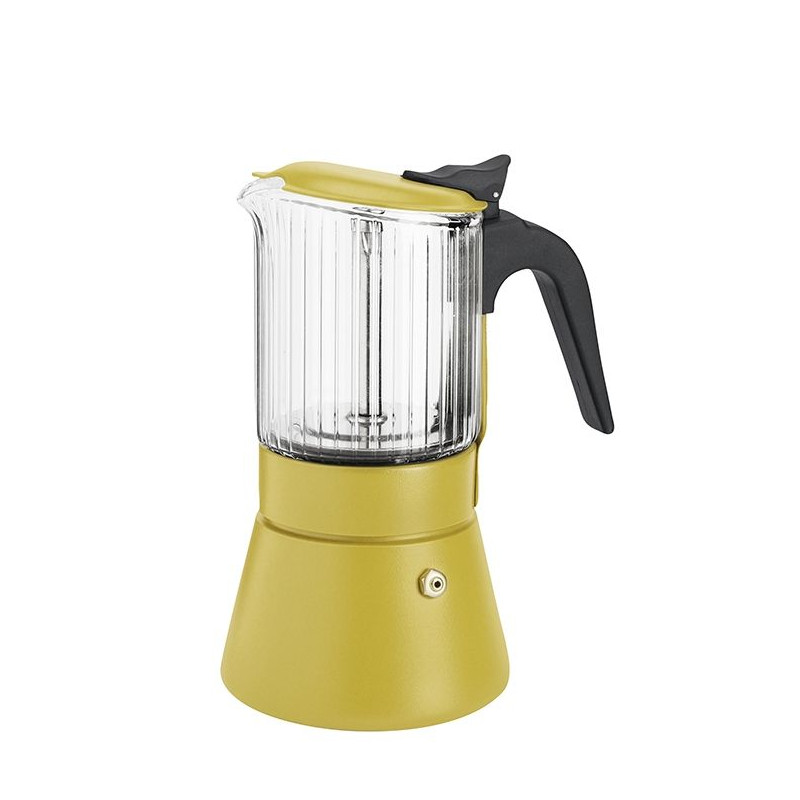 Cafetera Inoxibar BOROSILICATO  4 TZAS MOSTAZA