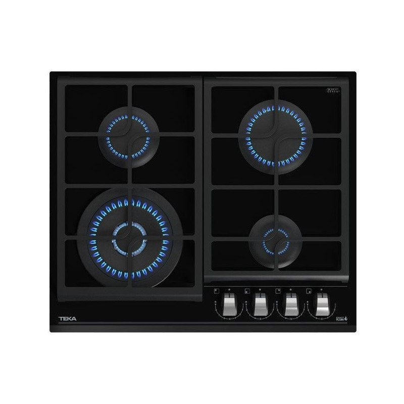 Encimera Teka GZC64320XBN, 4 fuegos, gas natural,
