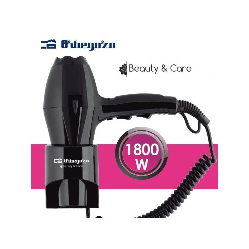 Secador Orbegozo SEH1850, de hotel, 1800W, Negro