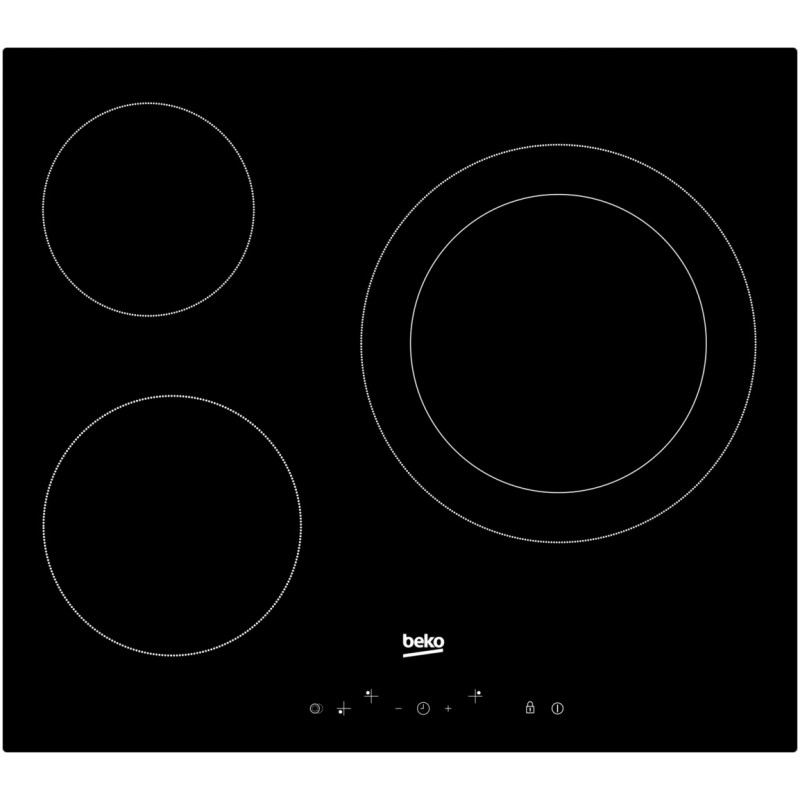 Vitroceramica Beko HIC63402T, 3 zonas, 60cm,