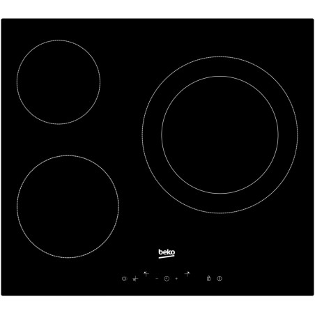 Vitroceramica Beko HIC63402T, 3 zonas, 60cm,