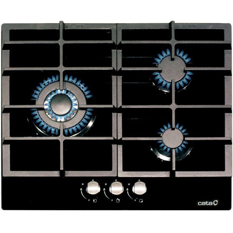 Encimera Cata LCIB6021BK, Cristal, 3f, Negra, Hier