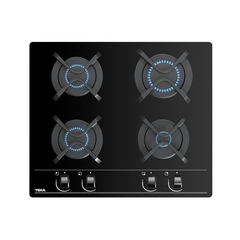 Encimera Teka GBC64000XBN, 4 fuegos, gas natural,