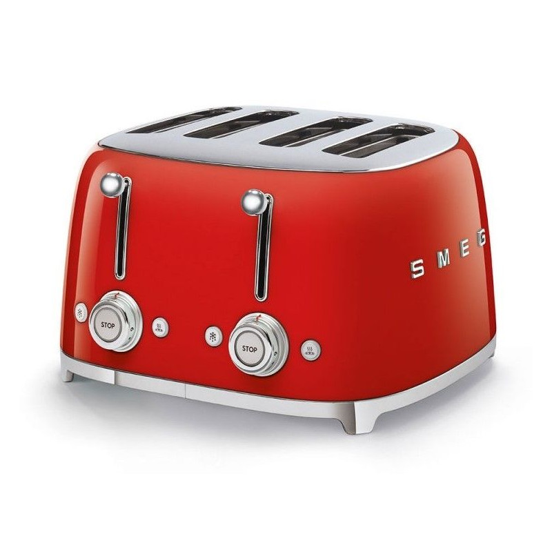 Tostador Smeg TSF03RDEU, 50 style 4 rebanadas roja