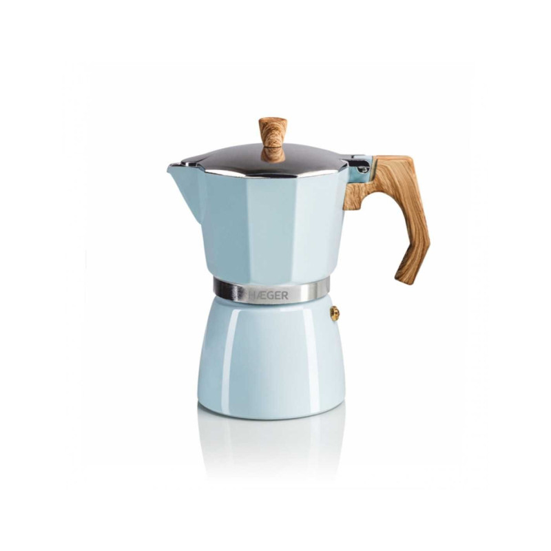 Cafetera italiana Haeger CP06A011A, moka pot 6, az