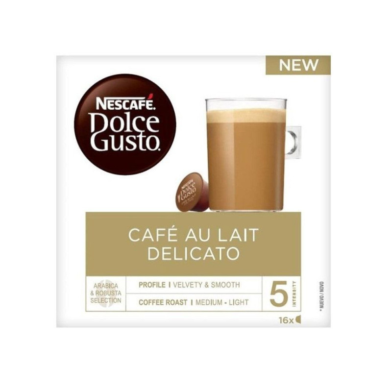 Capsula DG Nestle 12415782, Café con leche delicat