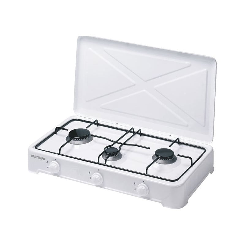 Cocina Gas Bastilipo CG300, 3 fuegos, Blanca