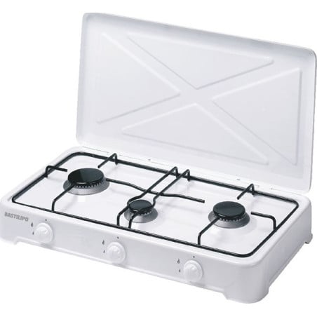 Cocina Gas Bastilipo CG300, 3 fuegos, Blanca