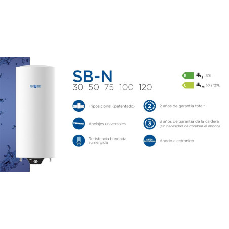 Termo Electrico Nofer SB050N, 50L, Triposicional