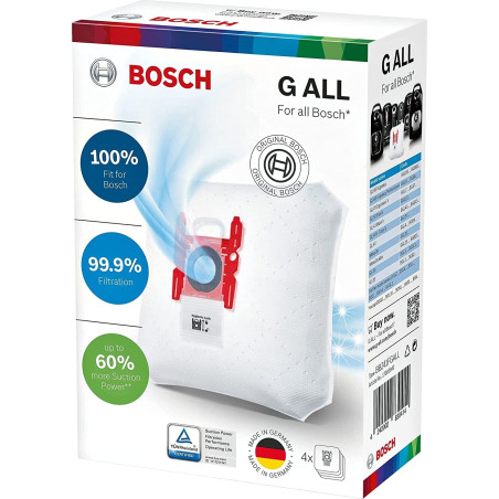 Bolsa Aspirador Bosch BBZ41FGALL, Pack 4 bolsas